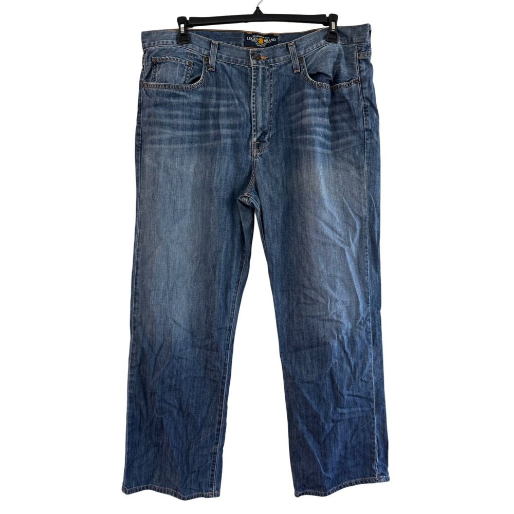 Lucky Brand 181 Relaxed Boot Denim Jeans Size 38x30 Blue Medium Wash 100% Cotton